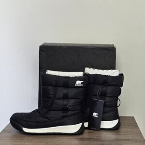 Sorel Children's Whitnry II Puffy Mid Waterproof Boots Size 12 Black NWT